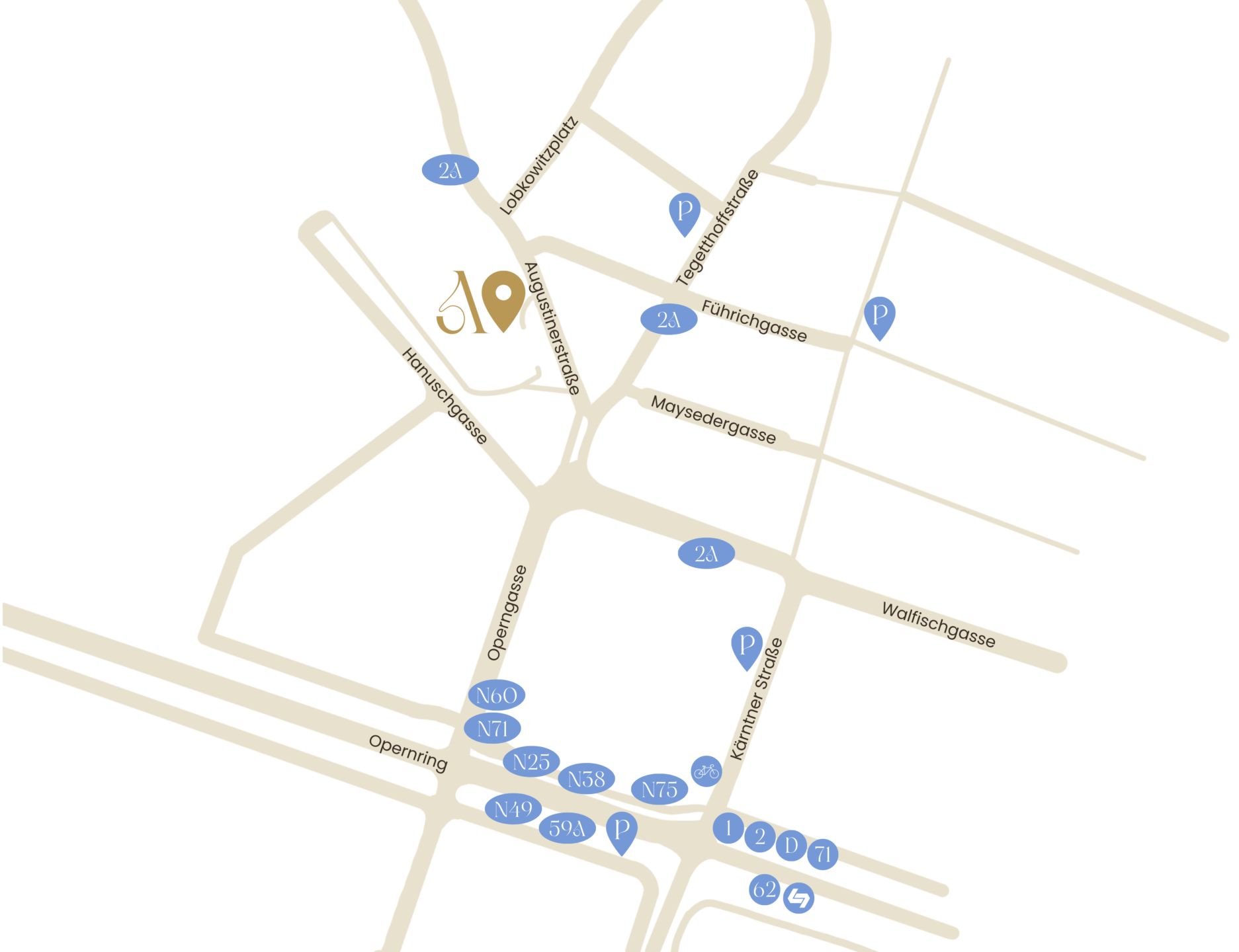 Anfahrtsspinne Augustinerkeller